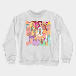 Women Girls Colorful Print Crewneck Sweatshirt